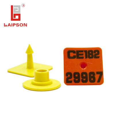 yellow iSO9001 TPU 30mm  Visual Rectangular Pig And Sheep Ear Tag