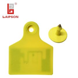 Laipson Electronic Uhf Ear Tag , Cattle Identification Tags Yellow Color 50mm*32mm